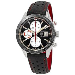 *Tag Heuer Men's Carrera Round Stainless Steel Case Black Dial Sapphire Push/Pull Crown Automatic Mo