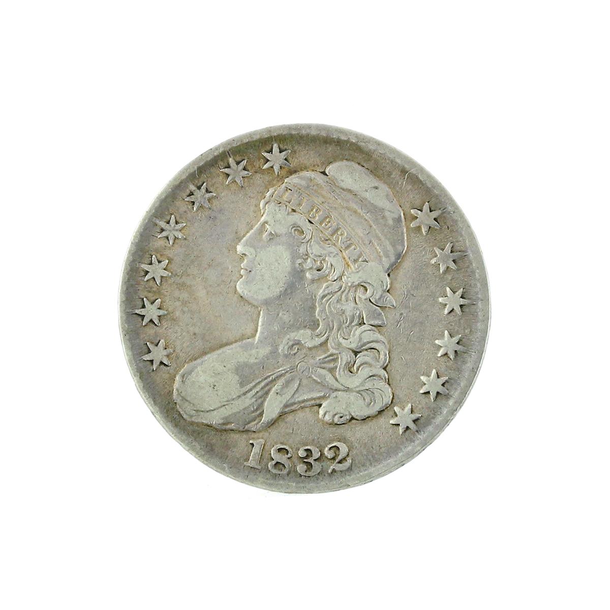 Extremely Rare 1832 Capped Bust Half Dollar Coin