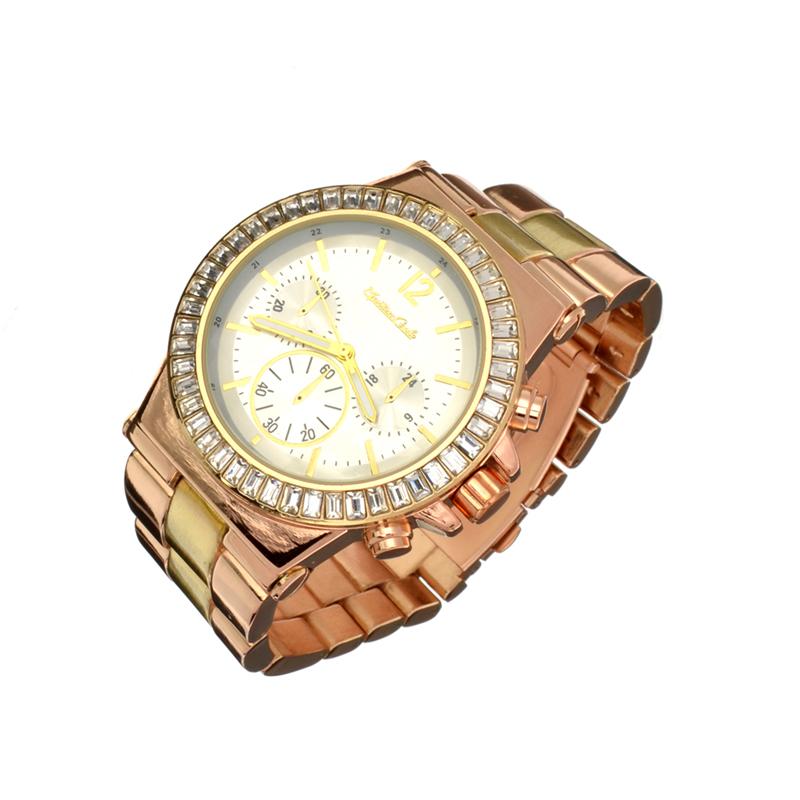 New Women's Montres Carlo, Stainless Steel Back, Water Resistant, Quartz Movement, Metal Band Watch