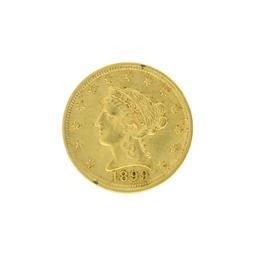 Rare 1899 $2.50 Liberty Head Gold Coin Great Investment