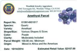 APP: 2.2k 100.00CT Various Shapes And Sizes Amethyst Parcel