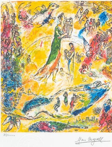 MARC CHAGALL (After) King David Print, 343 of 500