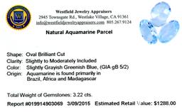APP: 1.3k 3.22CT Oval Cut Natural Aquamarine Parcel