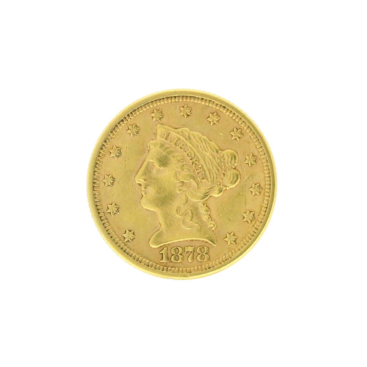 Rare 1878 $2.50 Liberty Head Gold Coin Great Investment