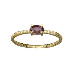 APP: 0.6k Fine Jewelry 14KT. Gold, 0.31CT Ruby And Diamond Ring