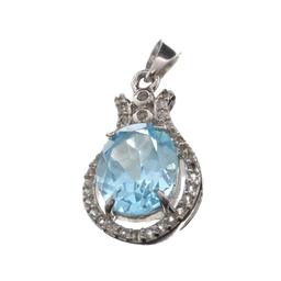 APP: 0.8k Fine Jewelry 4.60CT Blue Topaz And White Sapphire Sterling Silver Pendant