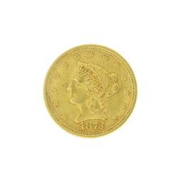 Rare 1878 $2.50 Liberty Head Gold Coin Great Investment