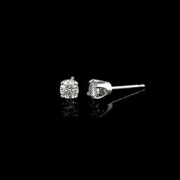 APP: 1.3k *Fine Jewelry 14KT. White Gold, Custom Made 0.50CT Round Brilliant Cut Diamond Earrings (V