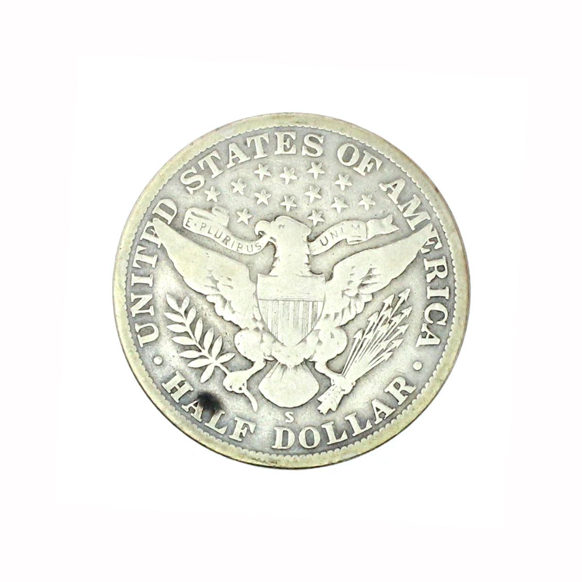 Rare 1912-S Barber Half Dollar Coin