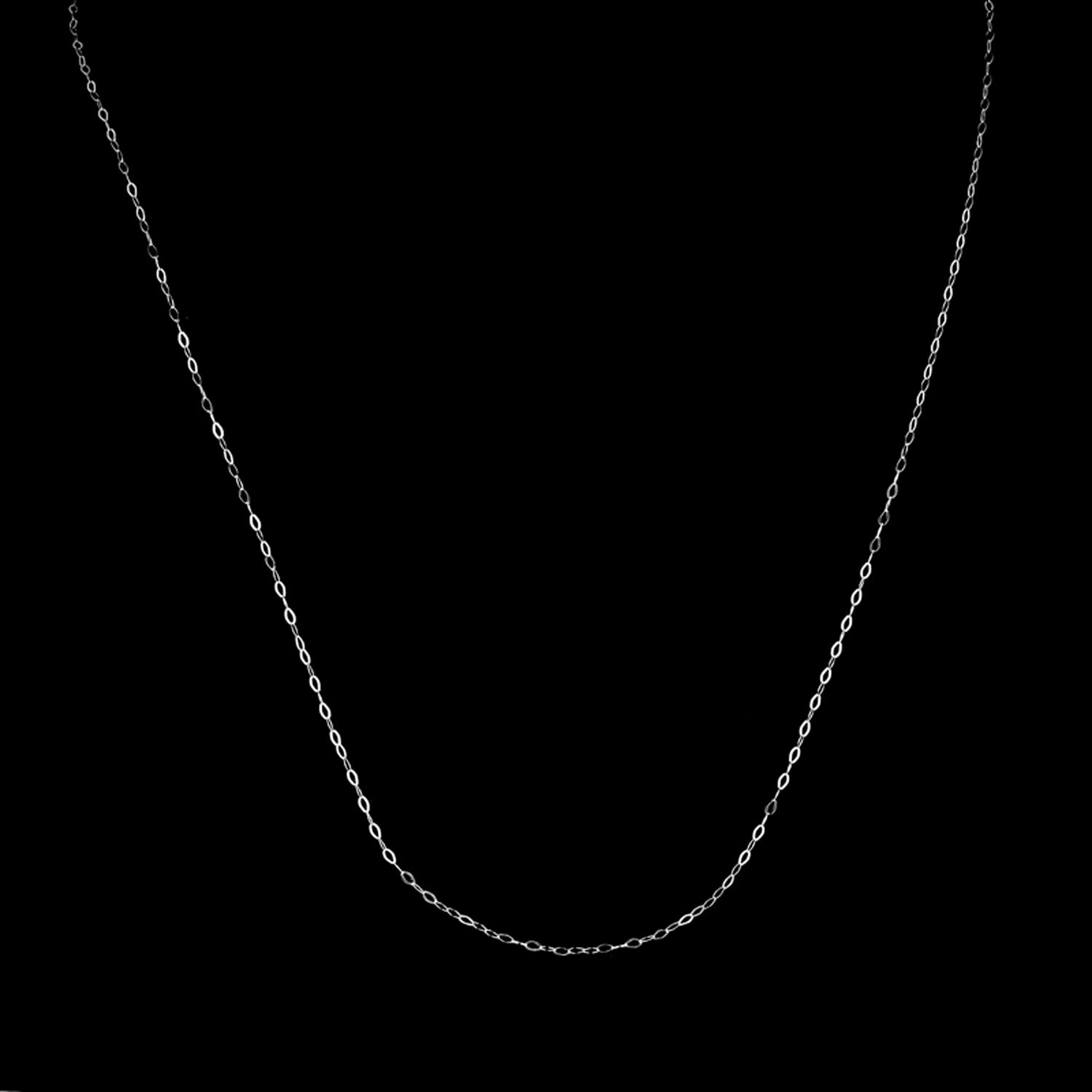*Fine Jewelry 14KT. White Gold, 18'' Diamond Cut Link Chain (GL 25)