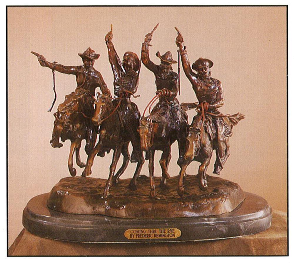 *Very Rare Large Coming Thru The Rye Bronze by Frederic Remington 29'''' x 30''''  -Great Investment