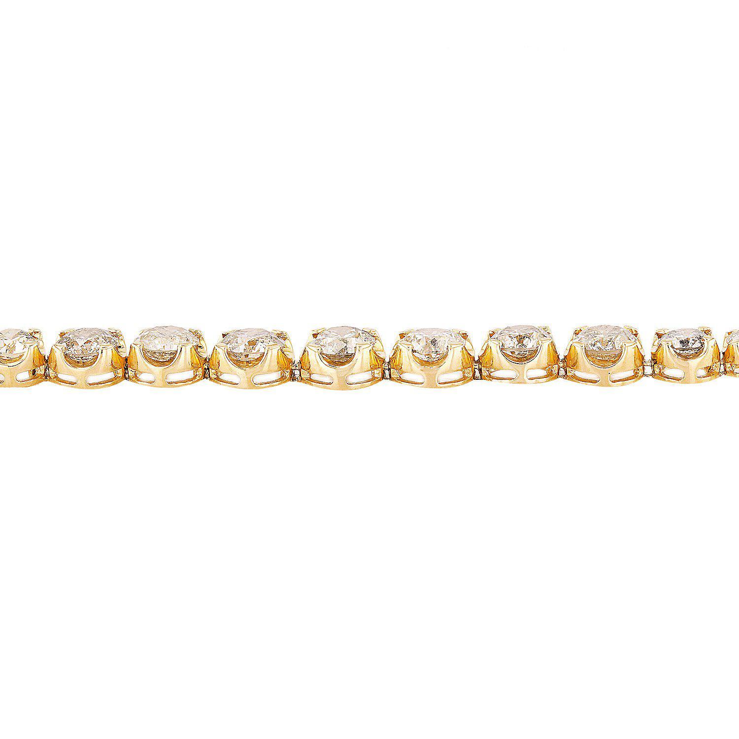 APP: 48.3k *12.12ctw Diamond 14KT Yellow Gold Tennis Bracelet (Vault_R12 7074)