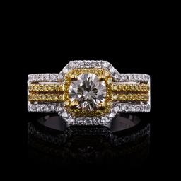 APP: 13.6k *0.82ct SI1 CLARITY CENTER Diamond  22K Yellow Gold and 18K White Gold Ring (1.61ctw Diam
