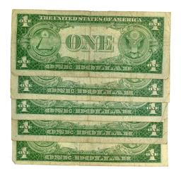 Rare (5) 1935 $1 U.S. Silver Certificates