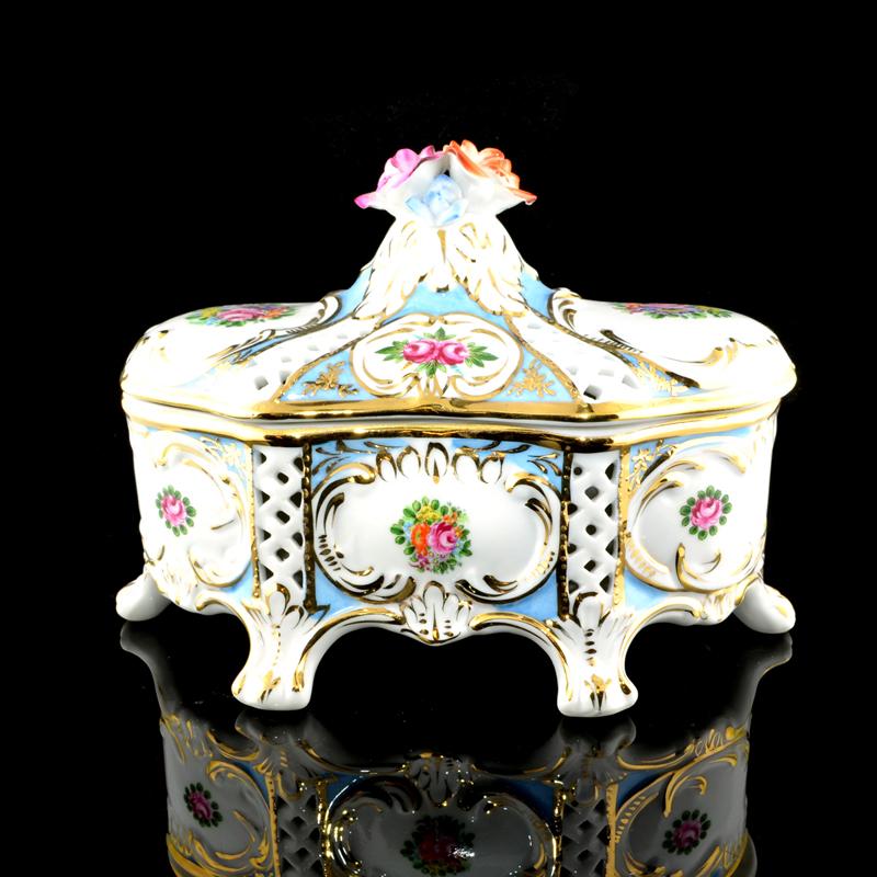 Floral Porcelain Footed Box