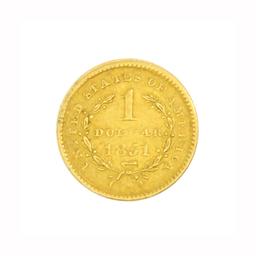 Rare 1851 $1 U.S. Liberty Head Gold Coin