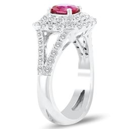APP: 15.8k *1.04ct UNHEATED Ruby and 1.07ctw Diamond Platinum Ring (GIA CERTIFIED) (Vault_R12 60253)