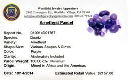 APP: 2.2k 100.00CT Various Shapes & Sizes Amethyst Parcel