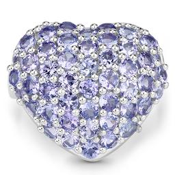 3.11CT Round Cut Tanzanite Sterling Silver Ring - Great Investment - Elegant Quality! -PNR-