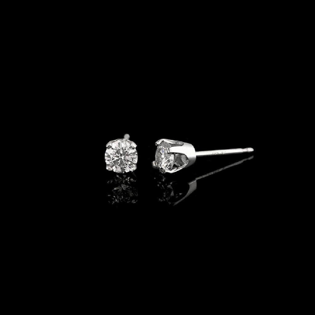 APP: 1.3k *Fine Jewelry 14KT. White Gold, Custom Made 0.50CT Round Brilliant Cut Diamond Earrings (V