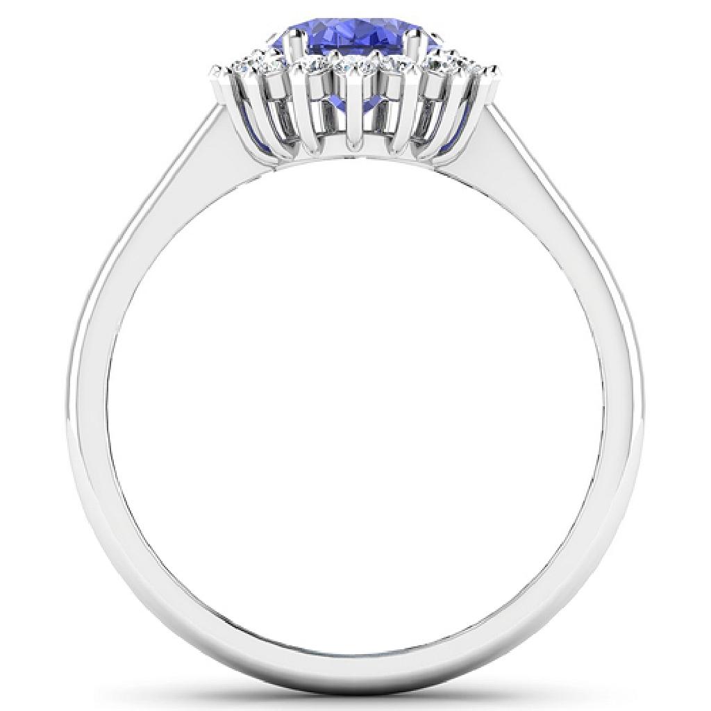 APP: 5.7k Gorgeous 14K White Gold 1.31CT Oval Cut Tanzanite and White Diamond Ring - Great Investmen