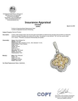 *Fine Jewelry 14KT.T Two Tone Gold, .35CT Round Brilliant Cut Diamond Drop Pendant (VGN A-64P)