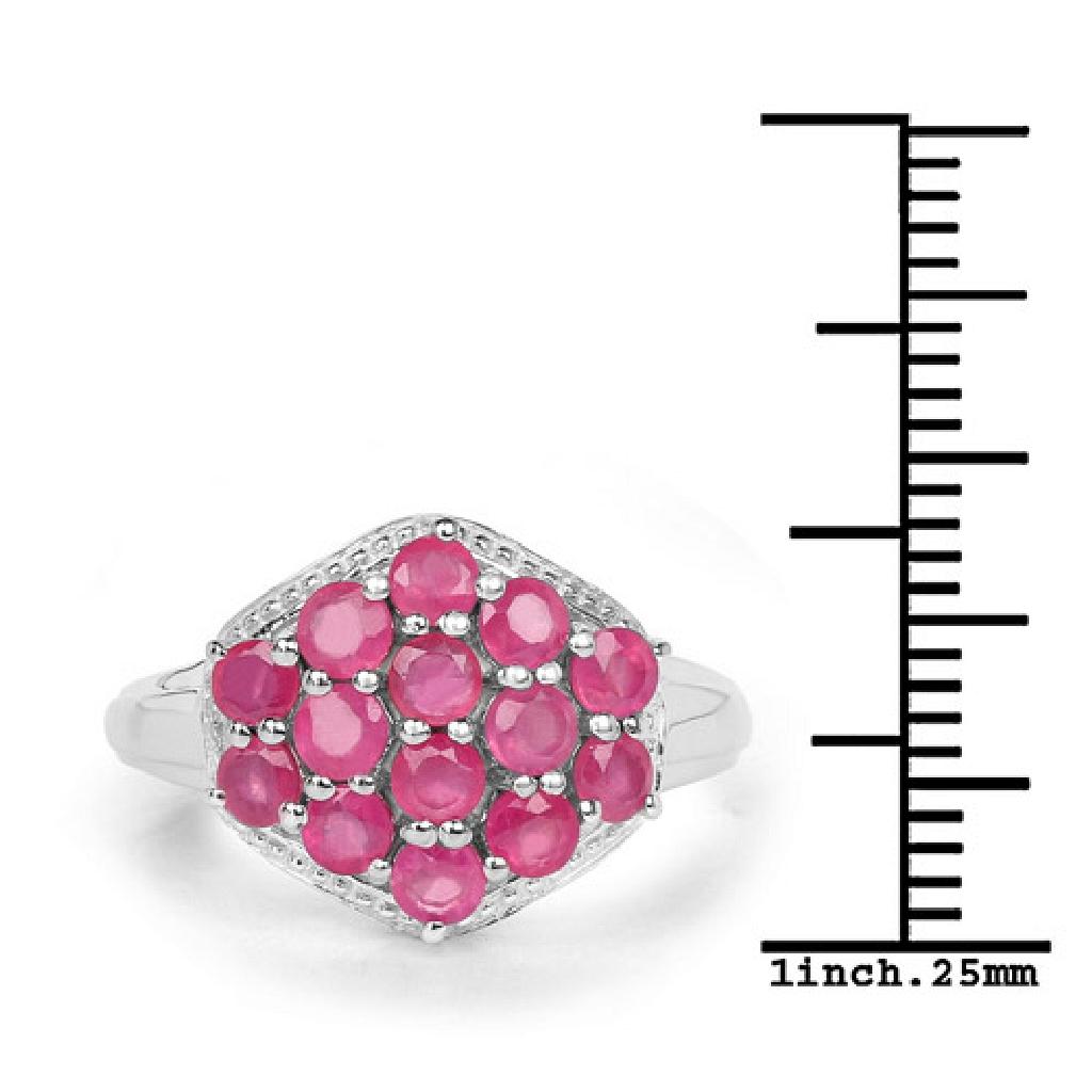APP: 0.4k 1.82CT Round Cut Ruby Sterling Silver Ring - Great Investment - Tantalizing Piece! -PNR-