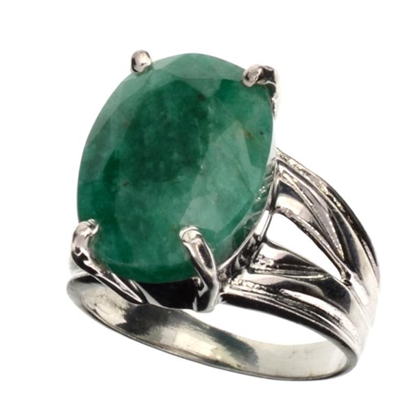 APP: 0.7k Fine Jewelry Designer Sebastian 8.10CT Oval Cut Green Beryl and Sterling Silver Ring