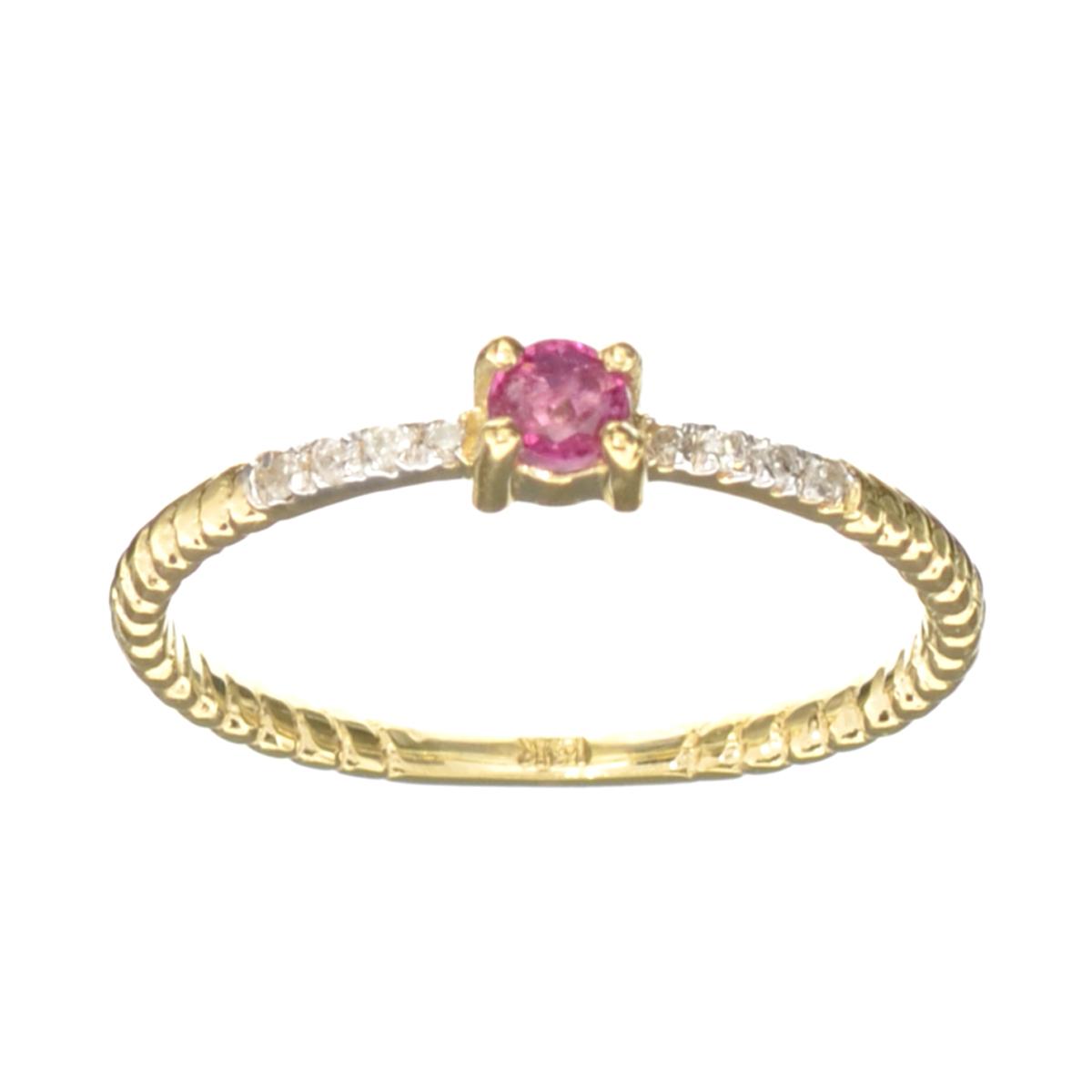 APP: 0.5k Fine Jewelry 14KT. Gold, 0.23CT Red Ruby And Diamond Ring