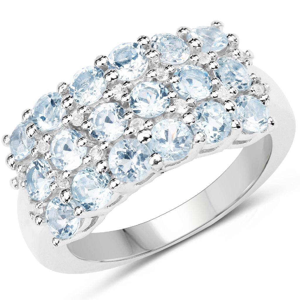 Gorgeous Sterling Silver 2.16CT Blue Topaz Ring App. $490 - Great Investment - Graceful Piece!