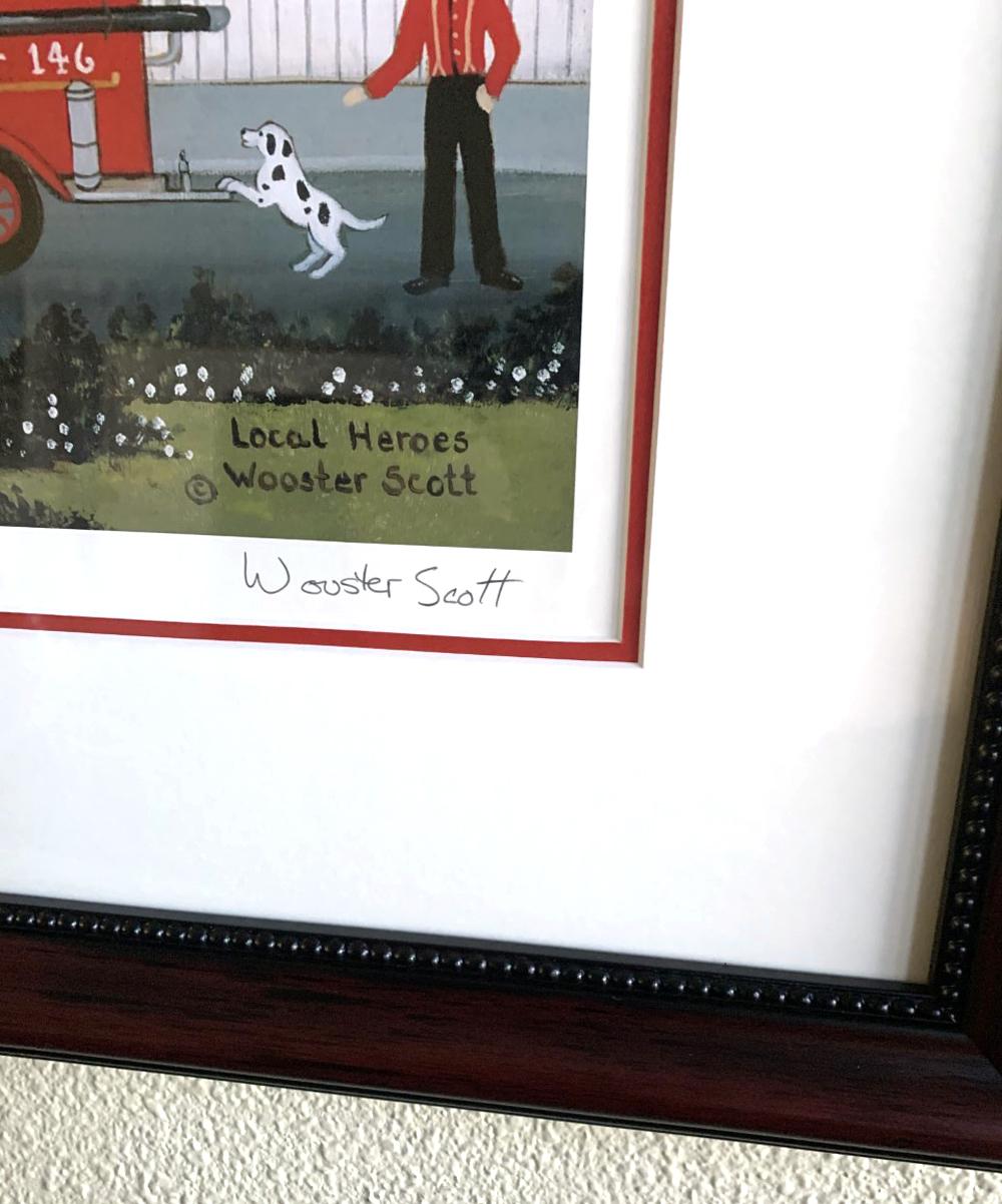 Wooster Scott - "Local Heroes" Framed Lithograph Signature & Numbered Editon - Great Investment -