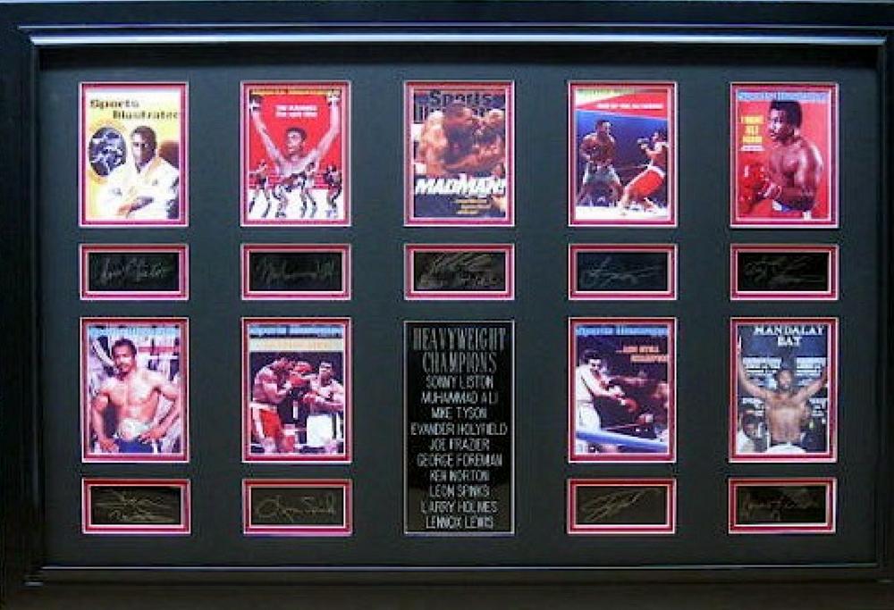 *Rare Boxing Heavyweight Champions Museum Framed Collage - Plate Signed