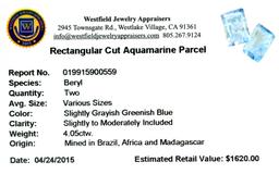 APP: 1.6k 4.05CT Rectangular Cut Aquamarine Parcel