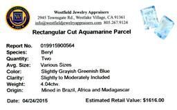 APP: 1.6k 4.04CT Rectangular Cut Aquamarine Parcel