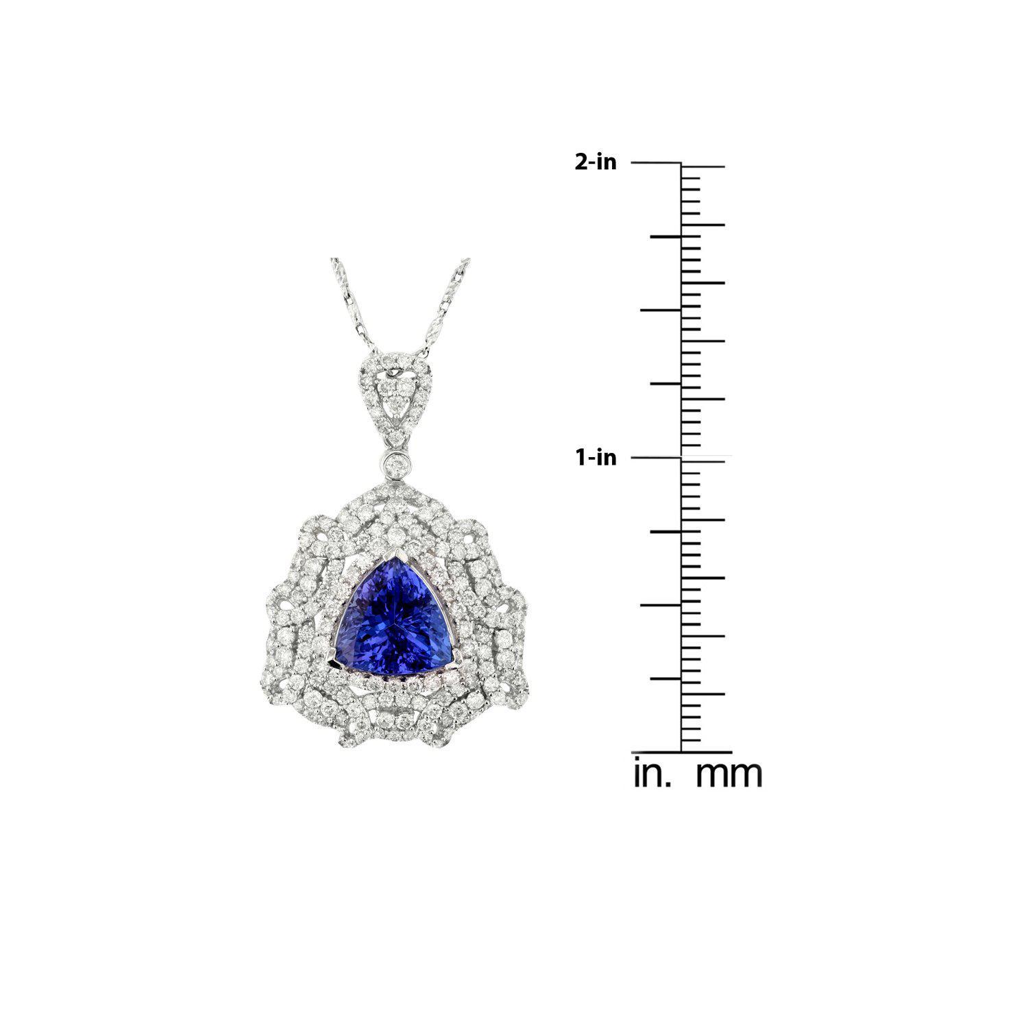 APP: 21.8k 5.07ct DARK Tanzanite and 2.30ctw Diamond 14KT White Gold Pendant/Necklace (Vault_R15_600