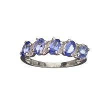 1.25CT Oval Cut Tanzanite Over Sterling Silver Ring