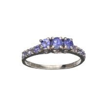 0.36CT Round Cut Tanzanite Over Sterling Silver Ring