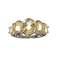 4.26CT Oval Cut Citrine And Sterling Silver Ring