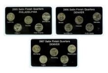 2005-2007 U.S. P and D mint State Quarters Coins Set