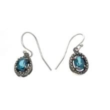 Blue Topaz And Sterling Silver Earrings