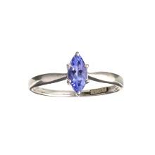 0.61CT Marquise Cut Tanzanite And Sterling Silver Ring
