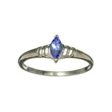 0.25CT Marquise Cut Tanzanite And Sterling Silver Ring