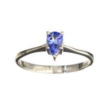 0.25CT Pear Cut Tanzanite And Sterling Silver Ring