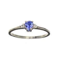 0.20CT Pear Cut Tanzanite And Sterling Silver Ring