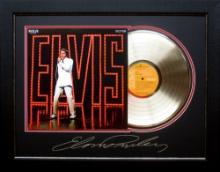 Elvis Presley NBC TV Special Album Cover and Gold Record Museum Framed Collage - Plate Signed (Vault