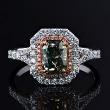 1.29ct Fancy Orange-Brown Diamond 18K White and Rose Gold Ring (1.72ctw Diamonds) GIA CERTIFIED