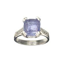 2.55CT Square Cut Cabochon  Tanzanite And Sterling Silver Ring