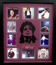 Michael Jackson Laser Cut Mat Museum Framed Collage  - Plate Signed (Vault_BA)