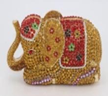Swarovski Crystal Elements Handbag - Ella Elegant Elephant Gold 7 x 4.25 Retail: $1,200 (Vault_I)