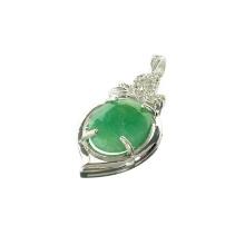 7.00CT Oval Cut Green Beryl And White Sapphire Over Sterling Silver Pendant
